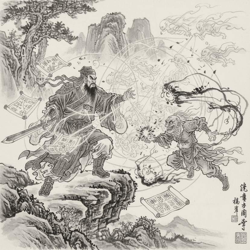 The Pacification of Ghosts - Chapter Four: The Petty Ghost's Clever Chain Stratagem - Zhong Kui artwork