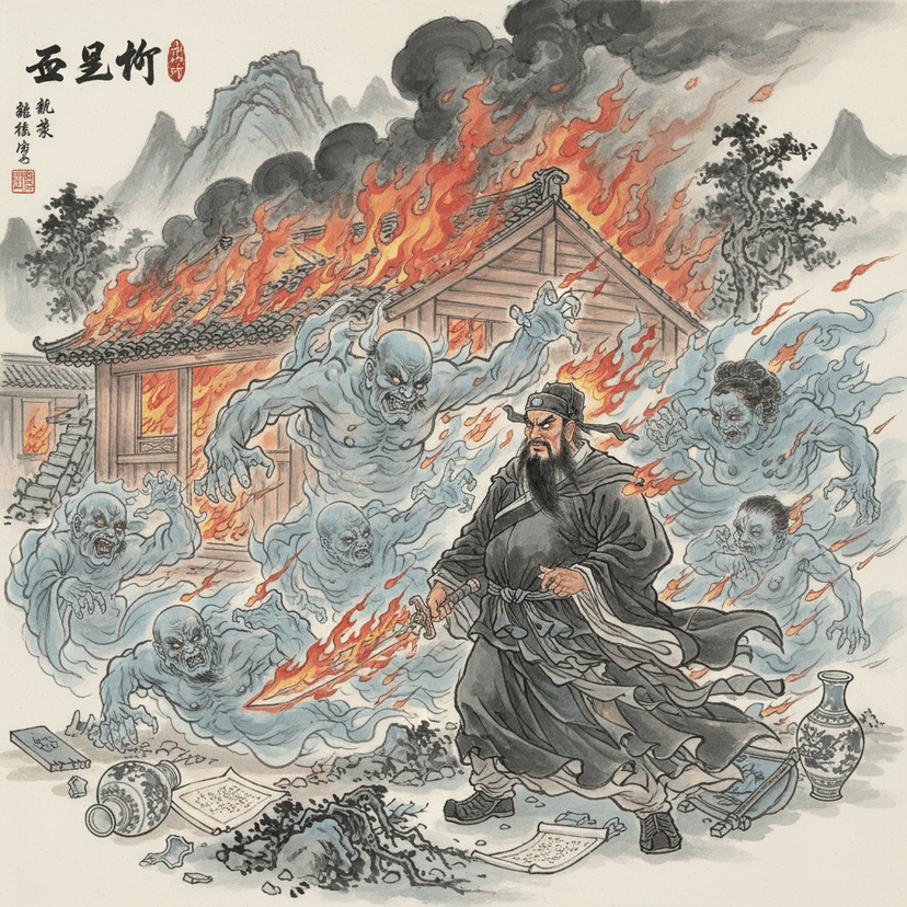 The Pacification of Ghosts - Chapter Ten: Slaying and Burning an Entire Family in Five-Li Village - Zhong Kui artwork