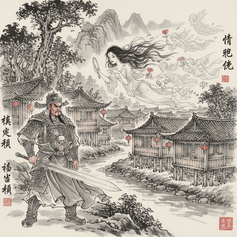 The Pacification of Ghosts - Chapter Twelve: The Romantic Ghost Seeks Marriage at Diao Jiao Village - Zhong Kui artwork