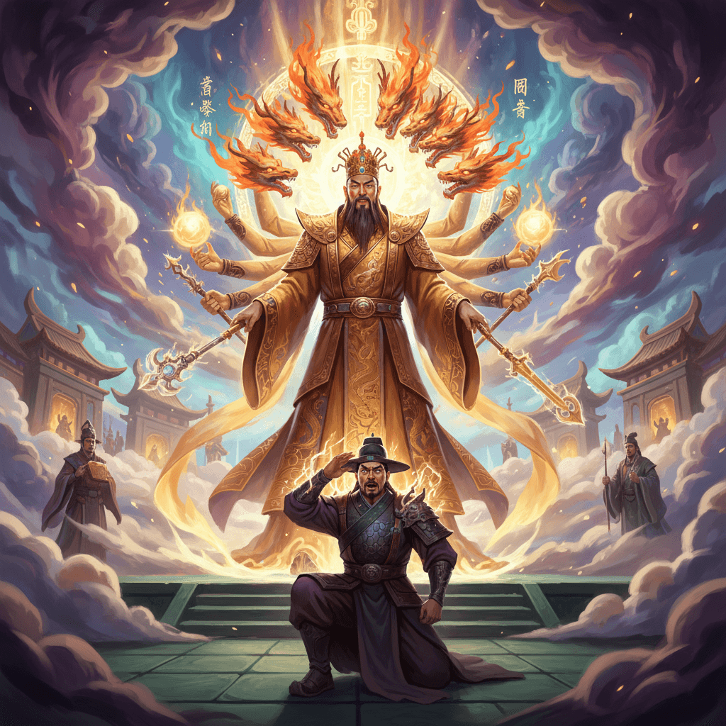 The Jade Emperor revealing his true identity - Zhong Kui